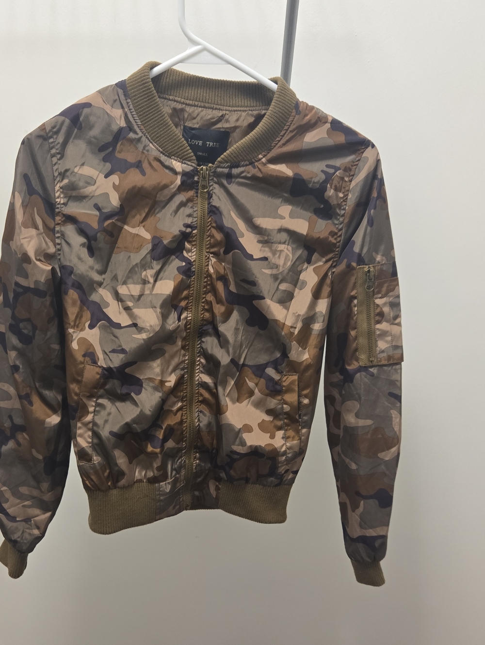 Love Tree Kids' Camo Bomber Jacket - Brown/Olive